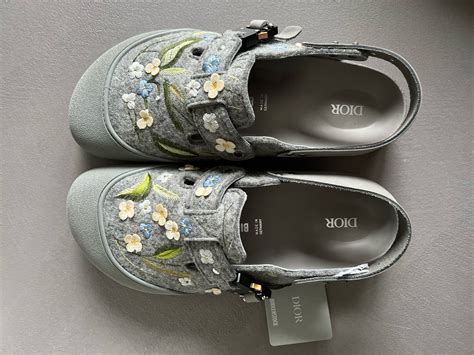 dior birkenstock embroidered|Dior Birkenstock clogs.